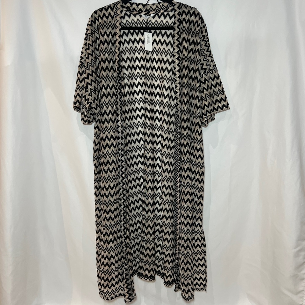 Penningtons Long Cardigan with Kimono Sleeves in Beige Plus Size 3X
